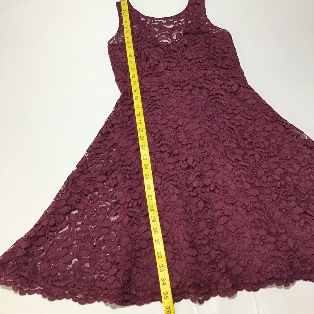 David's Bridal Lace Mini Dress - Deep Burgundy - Picture 10 of 13